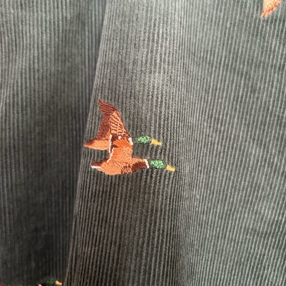 Polo Ralph Lauren Dark Green Corduroy Pants with Geese / Duck Embroidery - Picture 4 of 10
